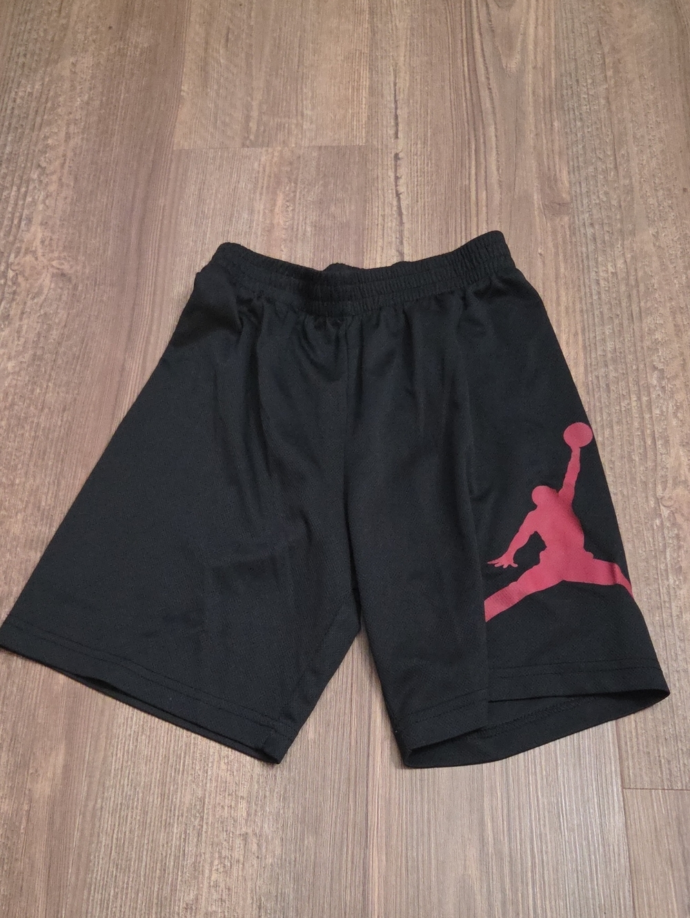 Black Boys Jordan Shorts with Red Jumpman Graphic